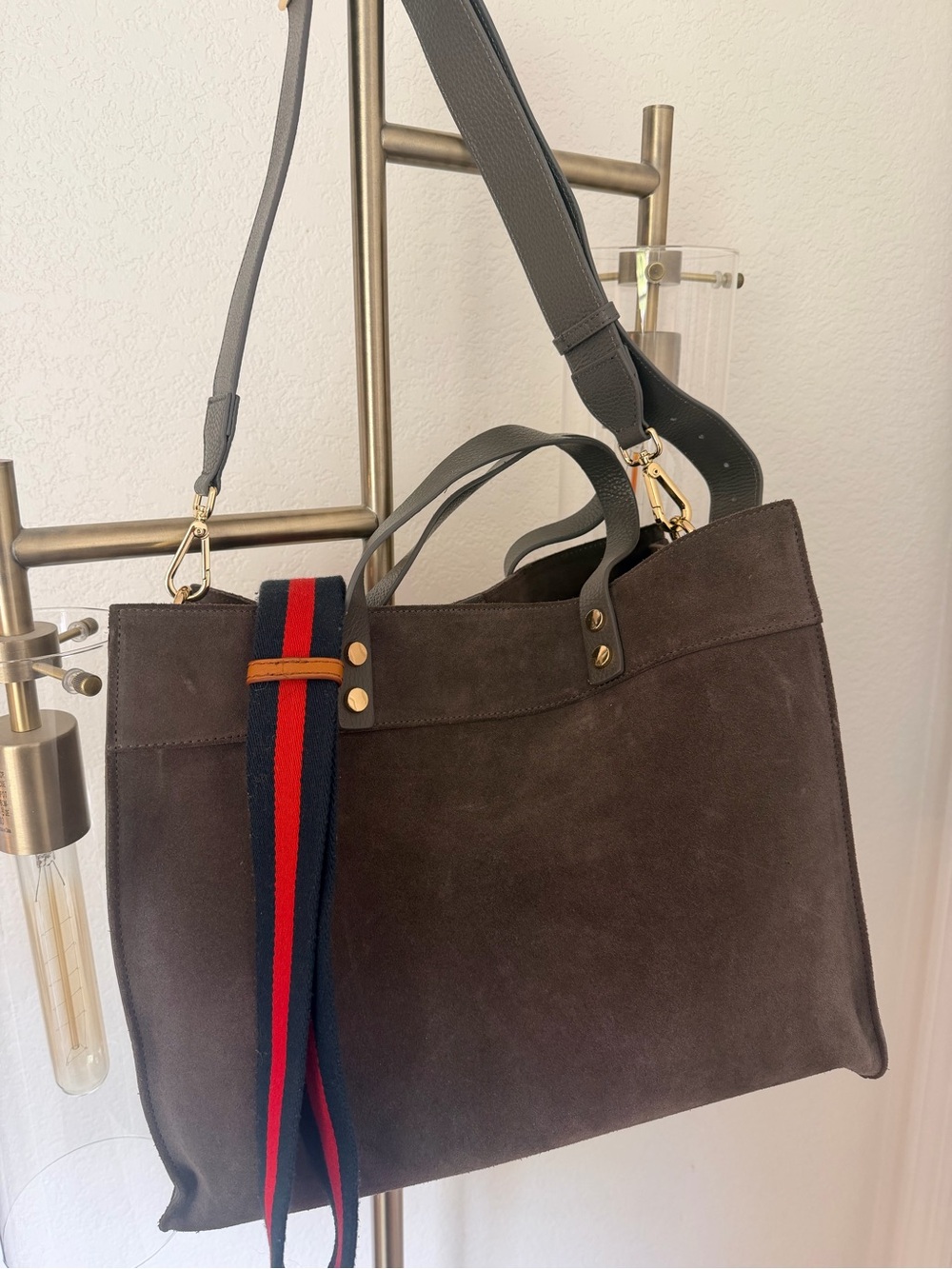 Mark & Graham Suede Tote Bag with Interchangeable Straps